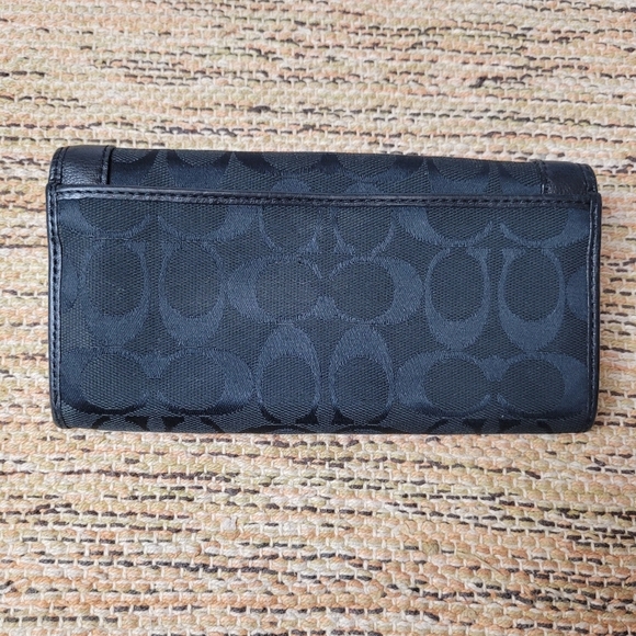 COACH Logo Canvas and Leather Wallet - Picture 7 of 7